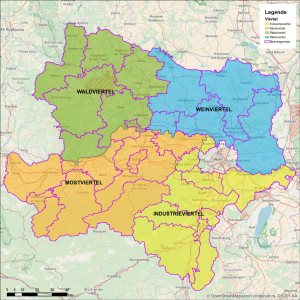 four regions of lower austria