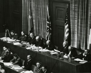 Allied judges in courtroom 600