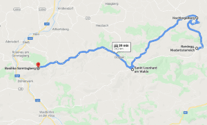 Route for the scenic drive in lower austria